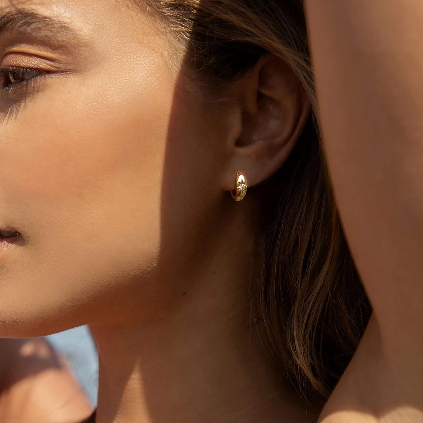18K Gold Plated Chunky Hoop Earrings