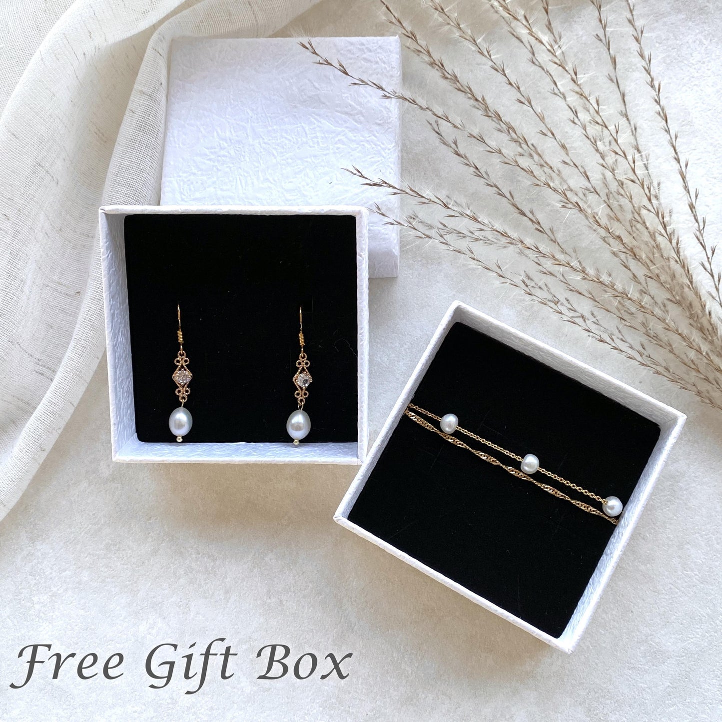 Gold Pearl Heart Hoop Earrings