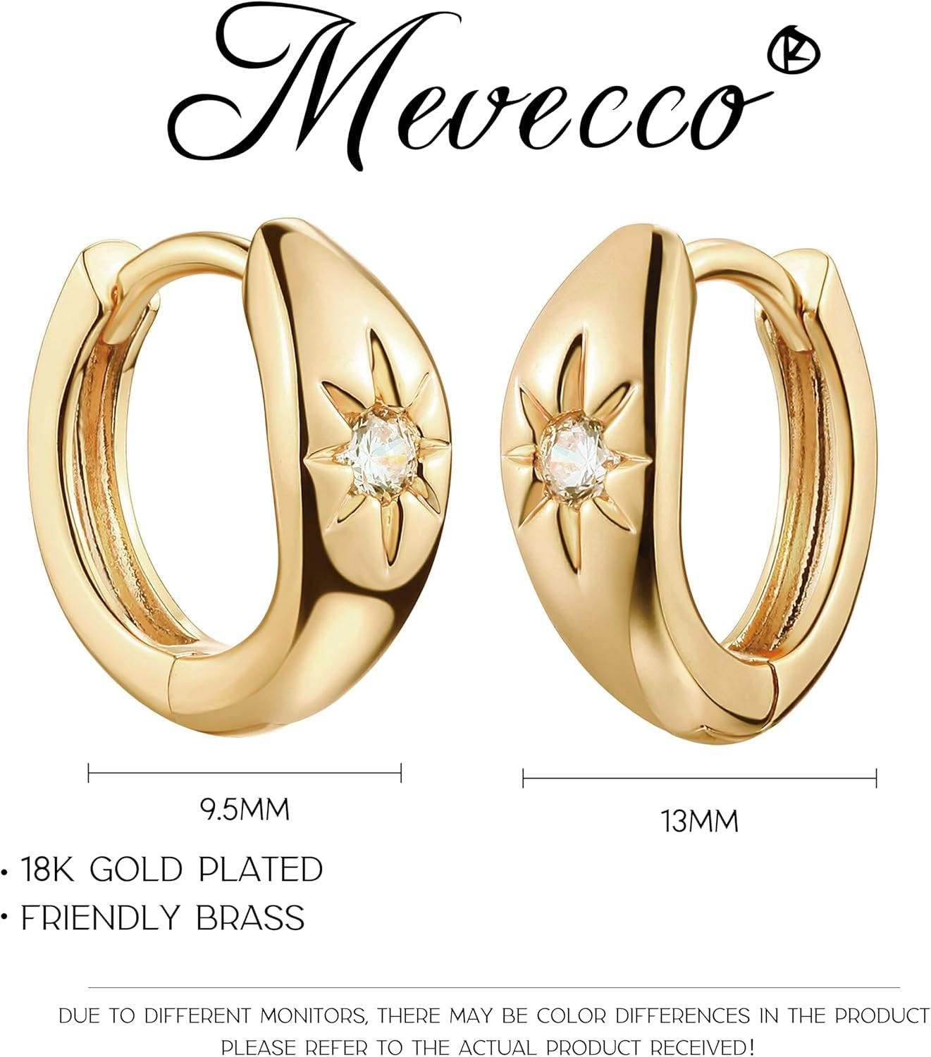 18K Gold Plated Chunky Hoop Earrings