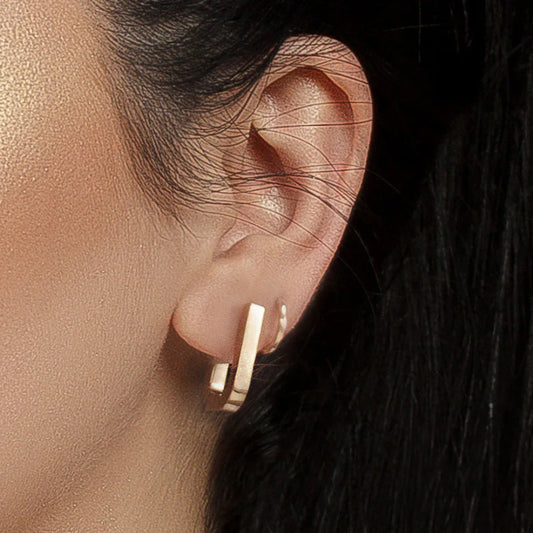 Mini Gold 925 Sterling Silver Dainty Earrings