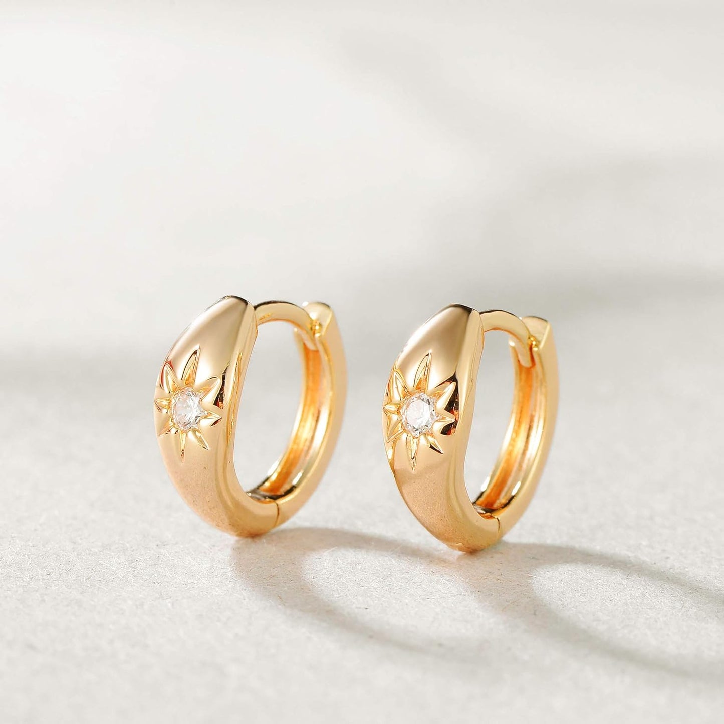 18K Gold Plated Chunky Hoop Earrings